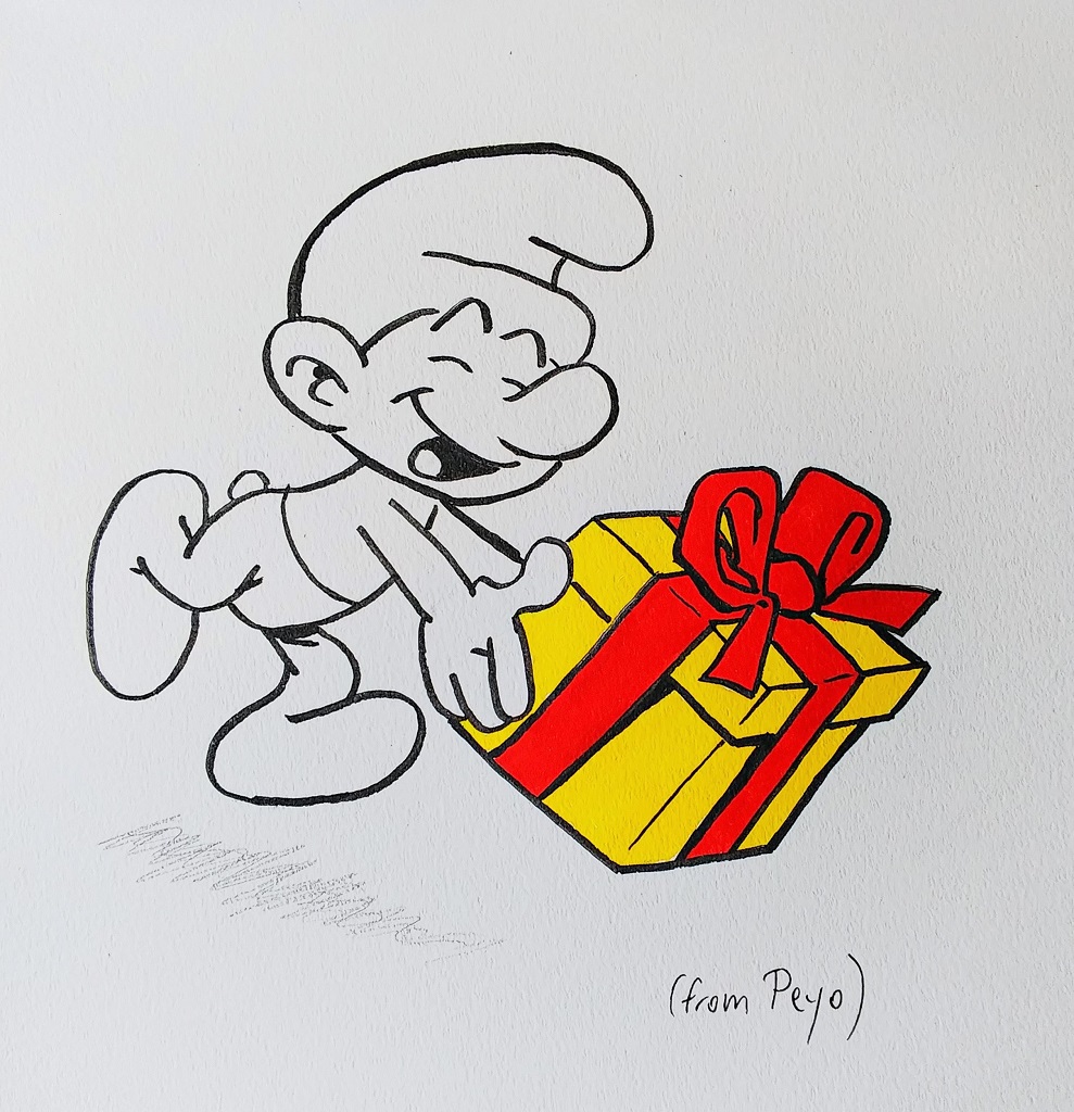 inktober #28 gift (lol smurf study) : r/drawing
